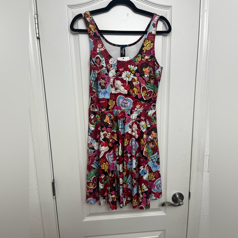 Blackmilk VINTAGE VALENTINE SCOOP SKATER DRESS large BNWT